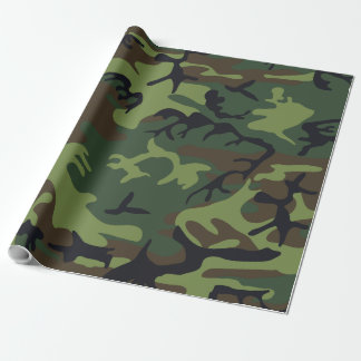 Green Forest Militaire Camo Jachtpatroon Cadeaupapier