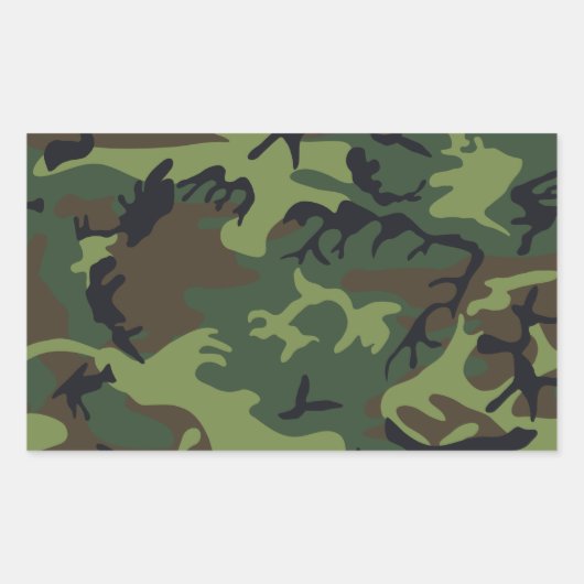 Green Forest Militaire Camo Rechthoekige Sticker (Voorkant)