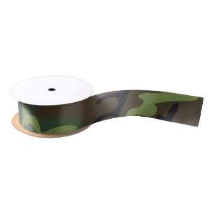 Green Forest Militaire Camo Satijnen Lint