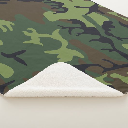 Green Forest Militaire Camo Sherpa Deken (3/4)