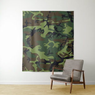 Green Forest Militaire Camo Wandkleed