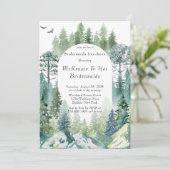 Green Forest Mountain Airy Bridesmaids Luncheon Kaart (Staand voorkant)