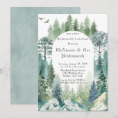 Green Forest Mountain Airy Bridesmaids Luncheon Kaart (Voorkant / Achterkant)