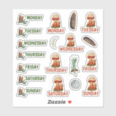 Green Forest Natuur Threading Journaling Sticker (Vel)