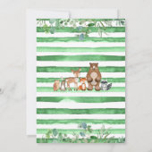 Green Forest Oh Boy Woodland Animals Baby shower Kaart (Achterkant)