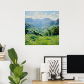Green Forest Peaks Fine Art | Impressionisme Poster (Thuiskantoor)
