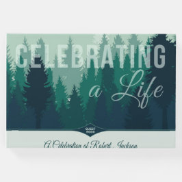 Green Forest Pines Celebration of Life with Photo Gastenboek