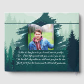 Green Forest Pines Celebration of Life with Photo Gastenboek (Achterkant)