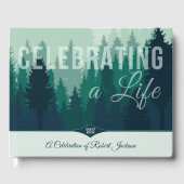 Green Forest Pines Celebration of Life with Photo Gastenboek (Voorkant)