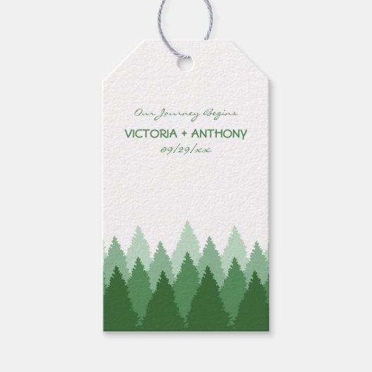 Green Forest Range Woodland bruiloft Cadeaulabel (Voorkant)