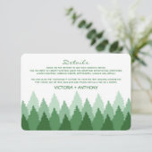 Green Forest Range Woodland bruiloft detail Informatiekaartje (Staand voorkant)