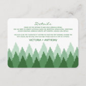 Green Forest Range Woodland bruiloft detail Informatiekaartje (Voorkant)
