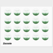 Green Forest Range Woodland bruiloft gunst Ronde Sticker (Vel)