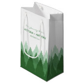 Green Forest Range Woodland bruiloft Klein Cadeauzakje (Voorkant Gekanteld)