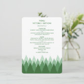 Green Forest Range Woodland bruiloft Menu (Staand voorkant)