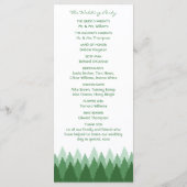 Green Forest Range Woodland bruiloft Programmakaart (Achterkant)