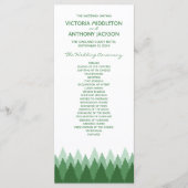 Green Forest Range Woodland bruiloft Programmakaart (Voorkant)