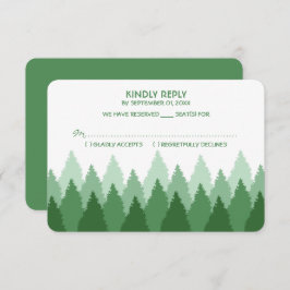 Green Forest Range Woodland bruiloft RSVP Kaartje