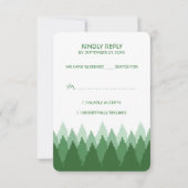 Green Forest Range Woodland bruiloft RSVP Kaartje (Voorkant)