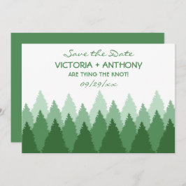 Green Forest Range Woodland Bruiloft Save The Date