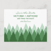 Green Forest Range Woodland Bruiloft Save The Date Briefkaart (Voorkant)