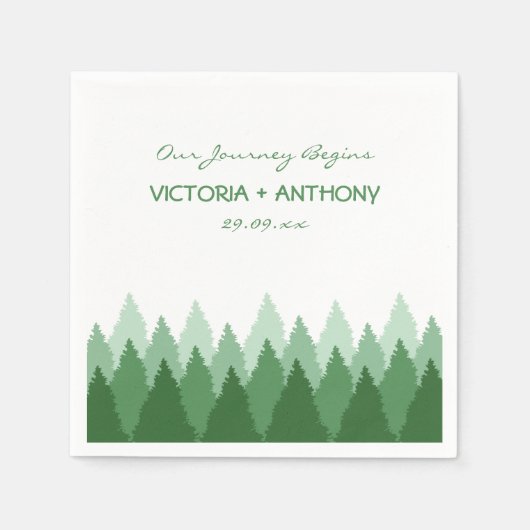 Green Forest Range Woodland bruiloft Servet (Voorkant)