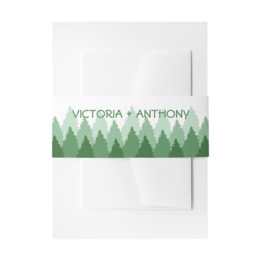 Green Forest Range Woodland bruiloft Uitnodigingen Wikkel (Voorkant Voorbeeld)