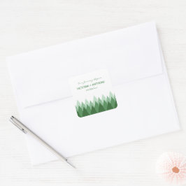 Green Forest Range Woodland bruiloft Vierkante Sticker