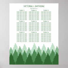 Green Forest Range Woodland bruiloft zitgrafiek Poster