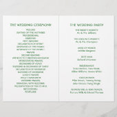 Green Forest Range Woodland huwelijksprogramma (Achterkant)