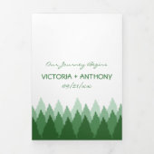 Green Forest Range Woodland Wedding Suite Drieluik Uitnodiging (Cover)