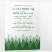 Green Forest Range Woodland Wedding Suite Drieluik Uitnodiging (Binnenzijde eerst)