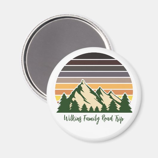 Green Forest Road Trip Cool Custom Keepsake Magneet (Voorkant / Achterkant)
