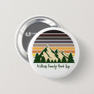 Green Forest Road Trip Cool  Ronde Button 5,7 Cm