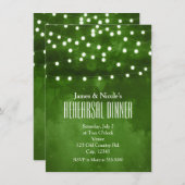 Green Forest rustieke String Lights repetitie dine Kaart (Voorkant / Achterkant)