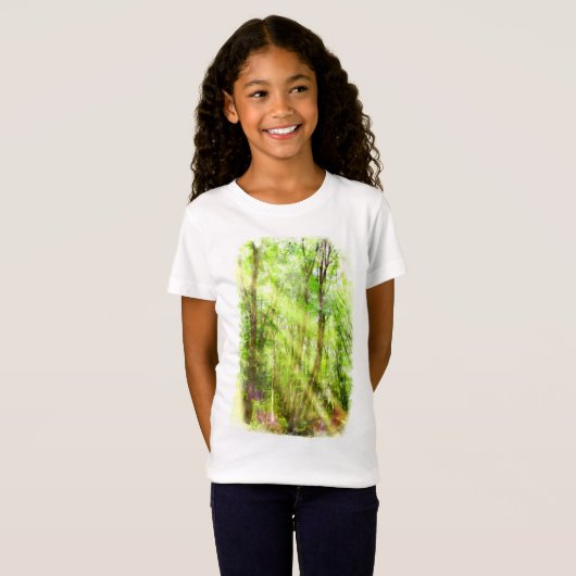 Green Forest Spring-Waterverf T-shirt (Voorkant volledig)