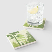 Green Forest stenen onderzetters (Zijkant)