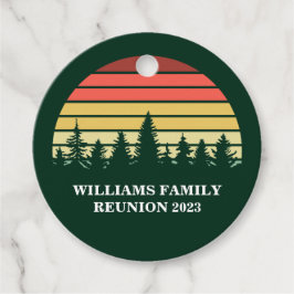 Green Forest Sunset Custom Family Reunion Bedankjes Labels