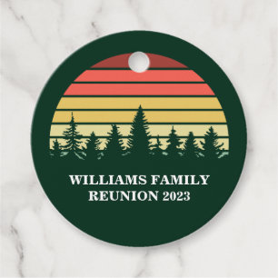 Green Forest Sunset Custom Family Reunion Bedankjes Labels