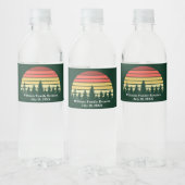 Green Forest Sunset Custom Family Reunion Waterfles Etiket (Flessen)