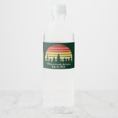 Green Forest Sunset Custom Family Reunion Waterfles Etiket (Voorkant)