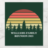 Green Forest Sunset Custom Family Reunion Wijn Etiket (Enkel label)