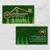 Green Forest Trees Gold Home Landscaping Tuinman Visitekaartje (Voorkant / Achterkant)