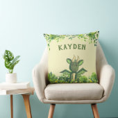 Green Forest Waterverf Baby Dragon Kussen (Stoel)