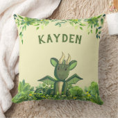 Green Forest Waterverf Baby Dragon Kussen (Deken)