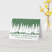 Green Forest zus en familie vrolijk kerstfeest Kaart (Gele Bloem)