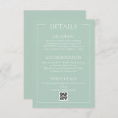 Green Formal Wedding Details Enclosure Kaart (Voorkant / Achterkant)