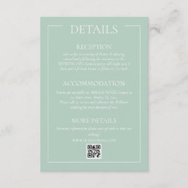 Green Formal Wedding Details Enclosure Kaart
