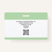 Green | Foto-ID van medisch personeel in het zieke Badge (Achterkant)