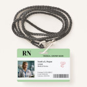 Green | Foto-ID van medisch personeel in het zieke Badge (Voorkant met draagriem)